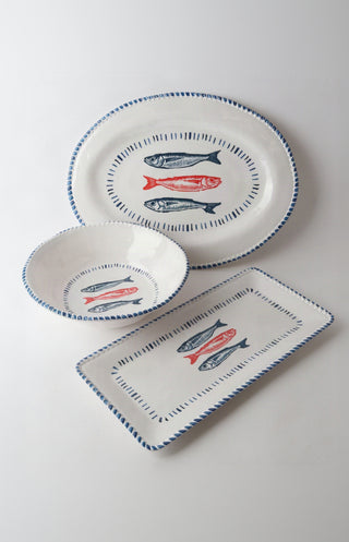 Melamine Nautical Sardine Rectangle Platter