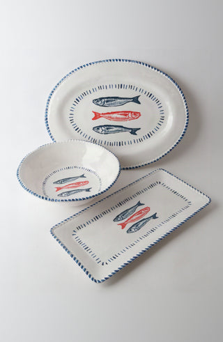 Melamine Nautical Sardine Bowl
