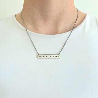 Slowly Slowly Bar Necklace - Silver