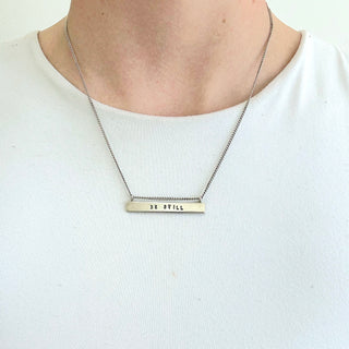 Be Still Bar Necklace - Silver