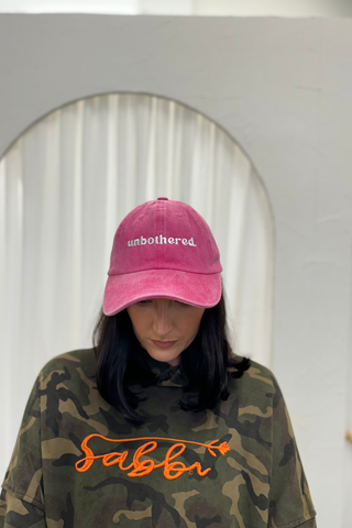 Dad Cap - "Unbothered" - Raspberry