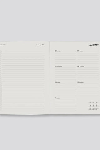 2026 Weekly Diary - Prussian Blue Floral