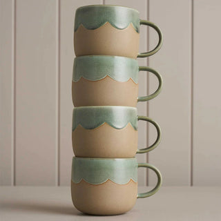 Moss Scallop Mugs - 4 Pack