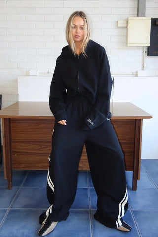 Cropped Hoodie - Black & Butter
