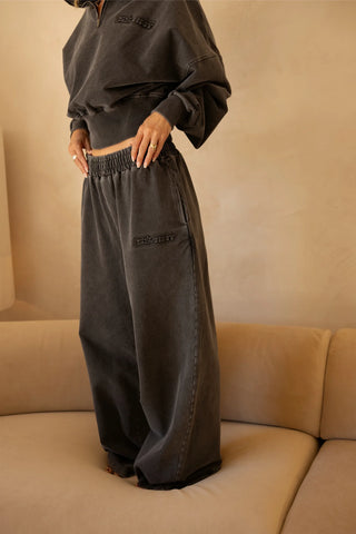 Acid Wash Trackpant - Charcoal