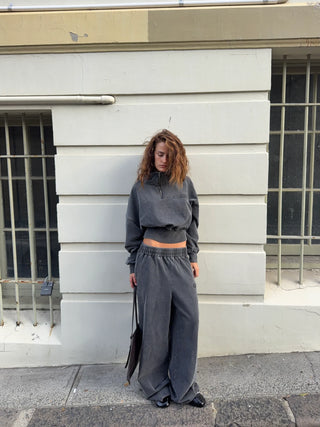 Acid Wash Trackpant - Charcoal