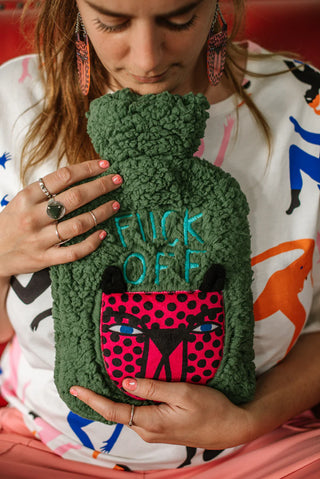 Hot Water Bottle - 'The RUDE Cheetah one'