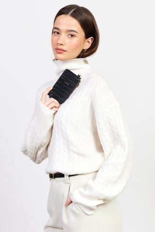 Winona Card Holder Croc - Black
