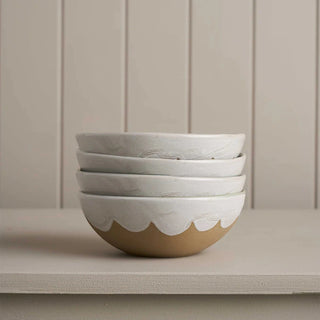 Snow Scallop Bowls - 4 Pack