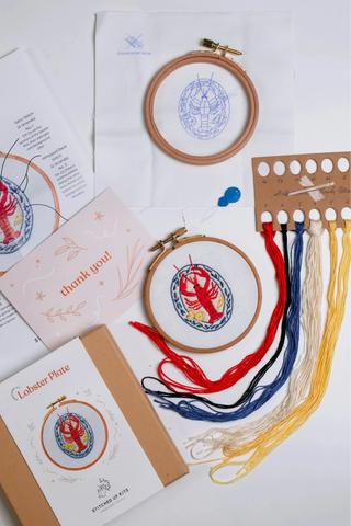 Embroidery Kit - Mini Lobster