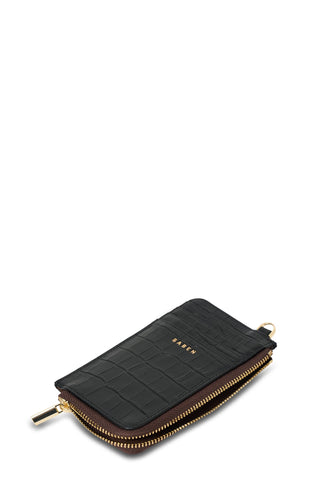 Winona Card Holder Croc - Black