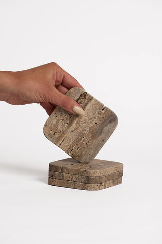 Stone Coasters - Grey Travertine