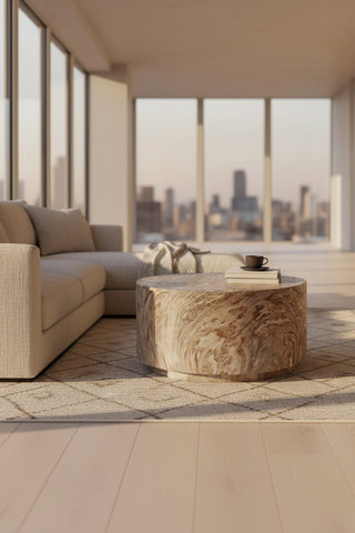 Strata Cylinder Coffee Table - Chocolate