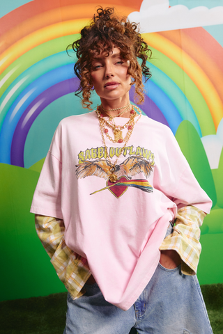 The Sabbi Outlaw Shirt - Pink/ Green