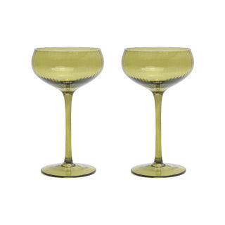 The Lou Coupe Glasses - Olive