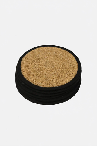 Round Seagrass/ Jute Placemat - Black