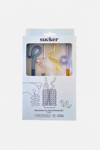Curly Glass Drinking Straws