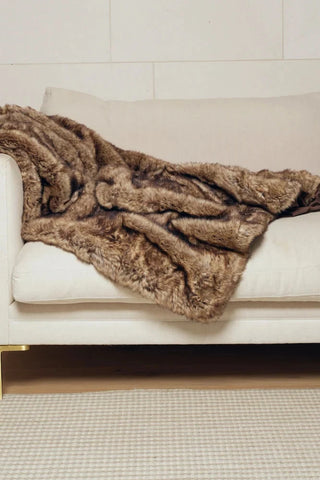 Vegan Fur Throw - Wolf