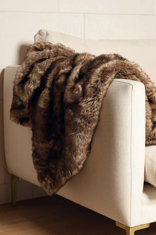 Vegan Fur Throw - Wolf