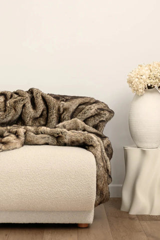 Vegan Fur Throw - Wolf