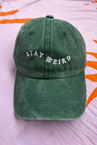 Dad Cap - "Stay Weird" - Forest Green