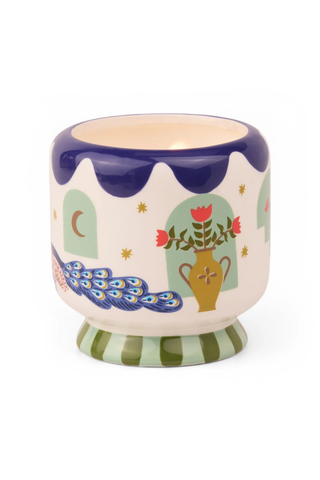 A dopo Peacock Ceramic Candle - Misted Lime