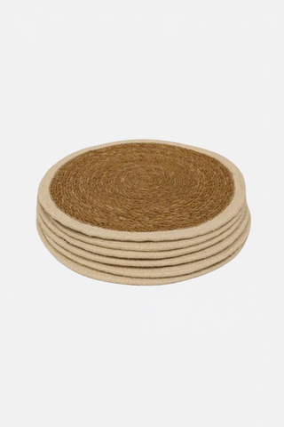 Round Seagrass/ Jute Placemat - White