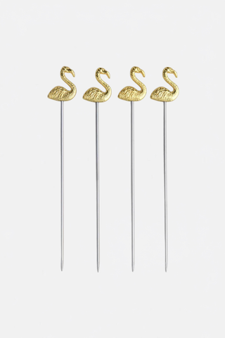 Lily Flamingo Cocktail Picks - Set of 4