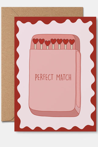 Perfect Match Love Greeting Card, Anniversary, Wedding