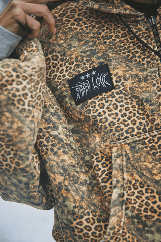 The Be Happy Leopard Padded Bomber