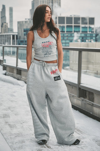 The Be Happy Wide Leg Sweatpants - Leopard