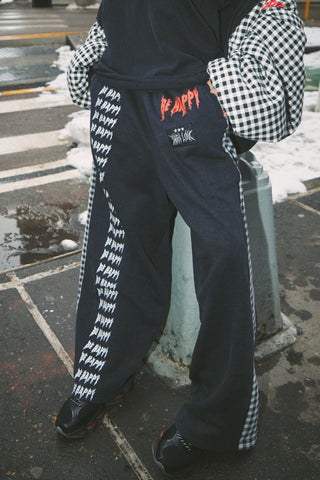 The Be Happy Wide Leg Sweatpants - Gingham