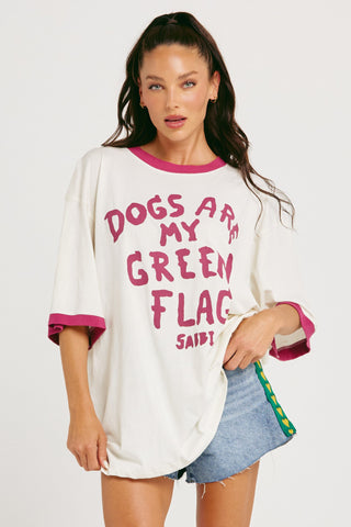 The Very Oversized Green Flag Tee - Off-White