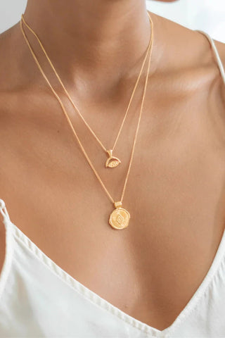 Health Round Pendant - Gold