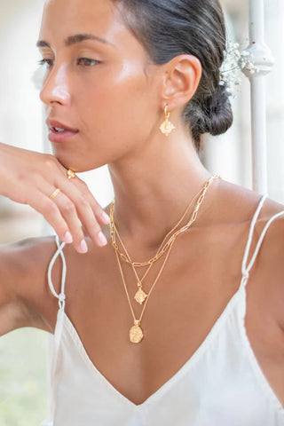 Health Round Pendant - Gold