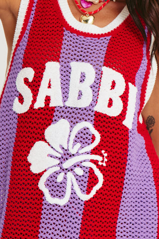 The Knit B-Ball Singlet - Red & Purple