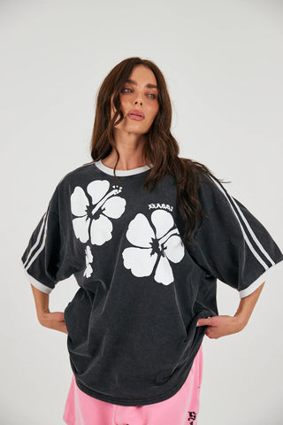 The Hibiscus Tee - Washed Black
