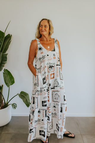 Bonita Shoulder Tie Maxi Dress - Sol