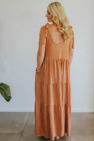 Bonita Shoulder Tie Maxi Dress - Capri