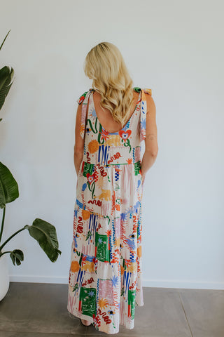 Bonita Shoulder Tie Maxi Dress - Euro Summer