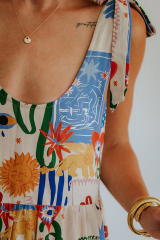 Bonita Shoulder Tie Maxi Dress - Euro Summer