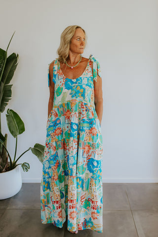 Bonita Shoulder Tie Maxi Dress - Sweet Soul