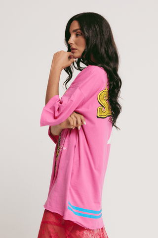 The Very Oversized Life is Short Tee - Pink