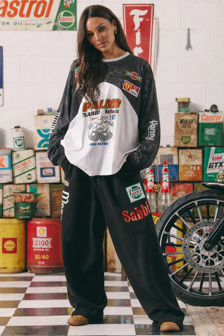 The Long Sleeve Mermaid Racing Tee - Black & White