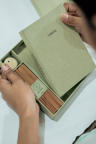 Vision Journal + Incense Bundle - Sage Green