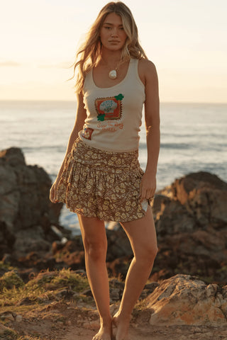 The Seas The Day Ra-Ra Skirt - Mocha