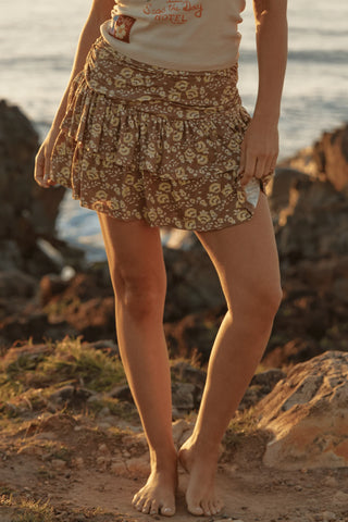 The Seas The Day Ra-Ra Skirt - Mocha