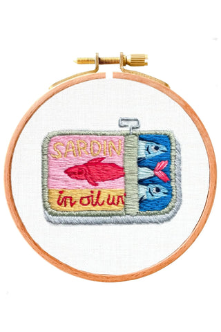 Embroidery Kit - Mini Sardines Tin
