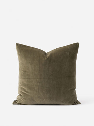 Cotton Velvet Cushion - Sage