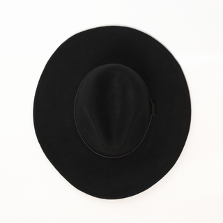 Charlie Wide Brim Fedora Hat - Black